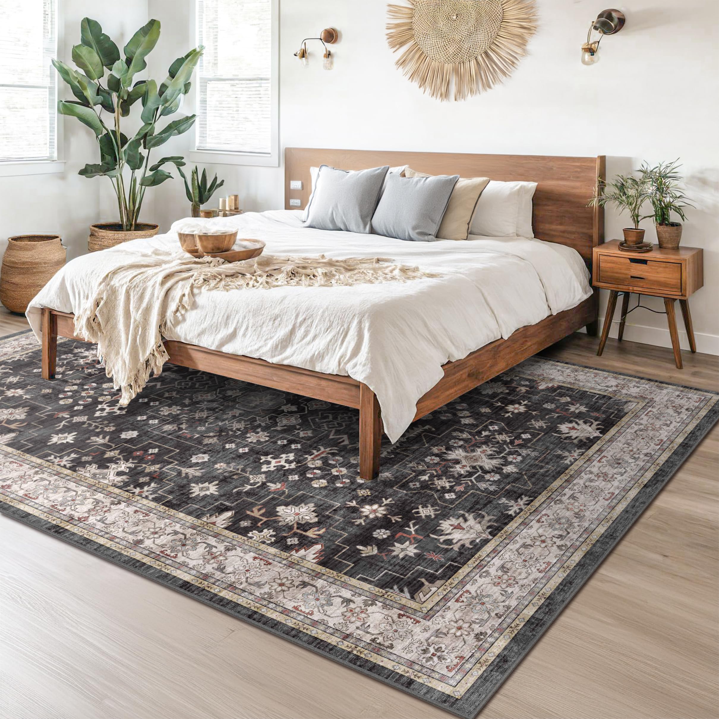 Non-slip backing helps keep the rug in place.