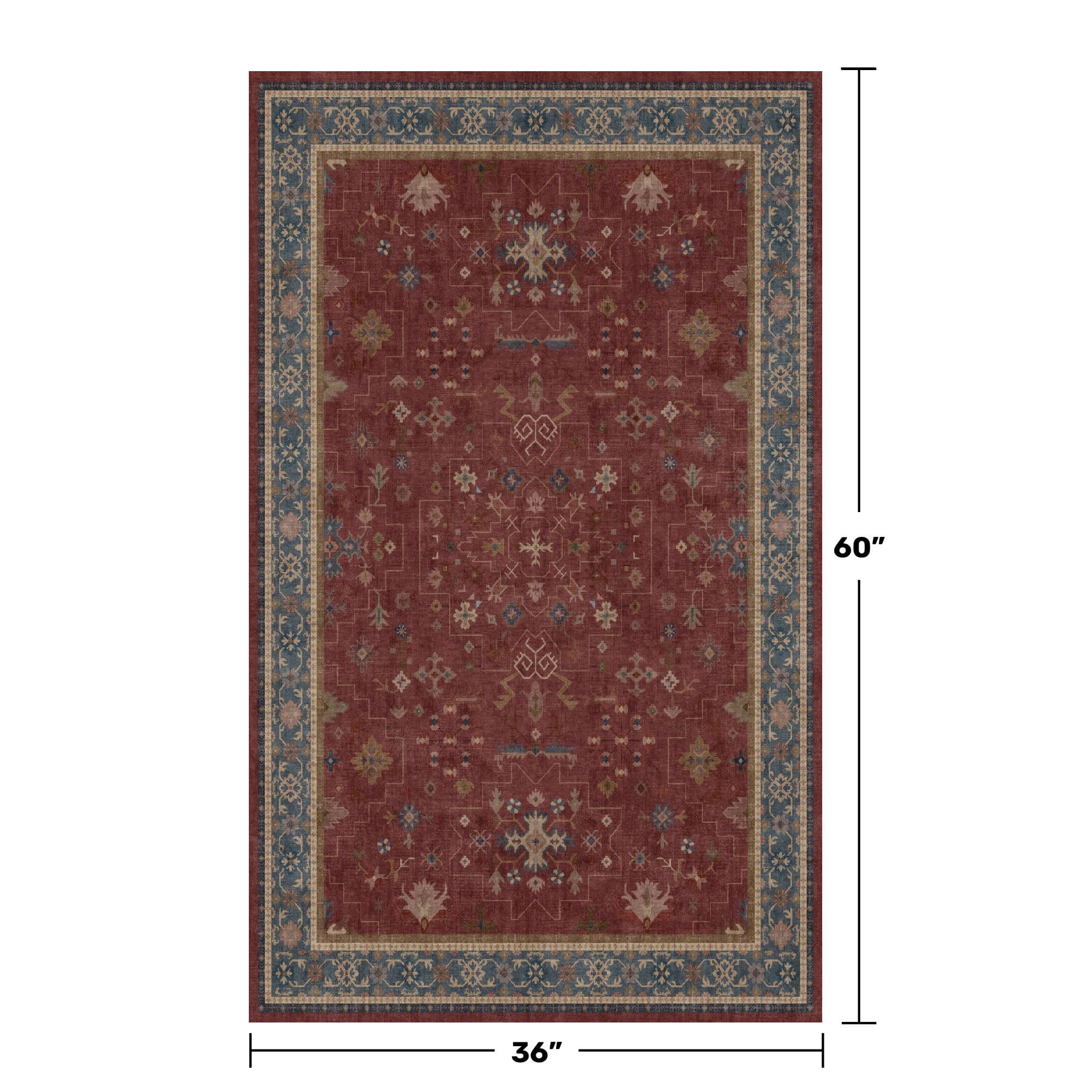 Hazo Haus bohemian red geometric medallion rug adds warmth to living rooms.