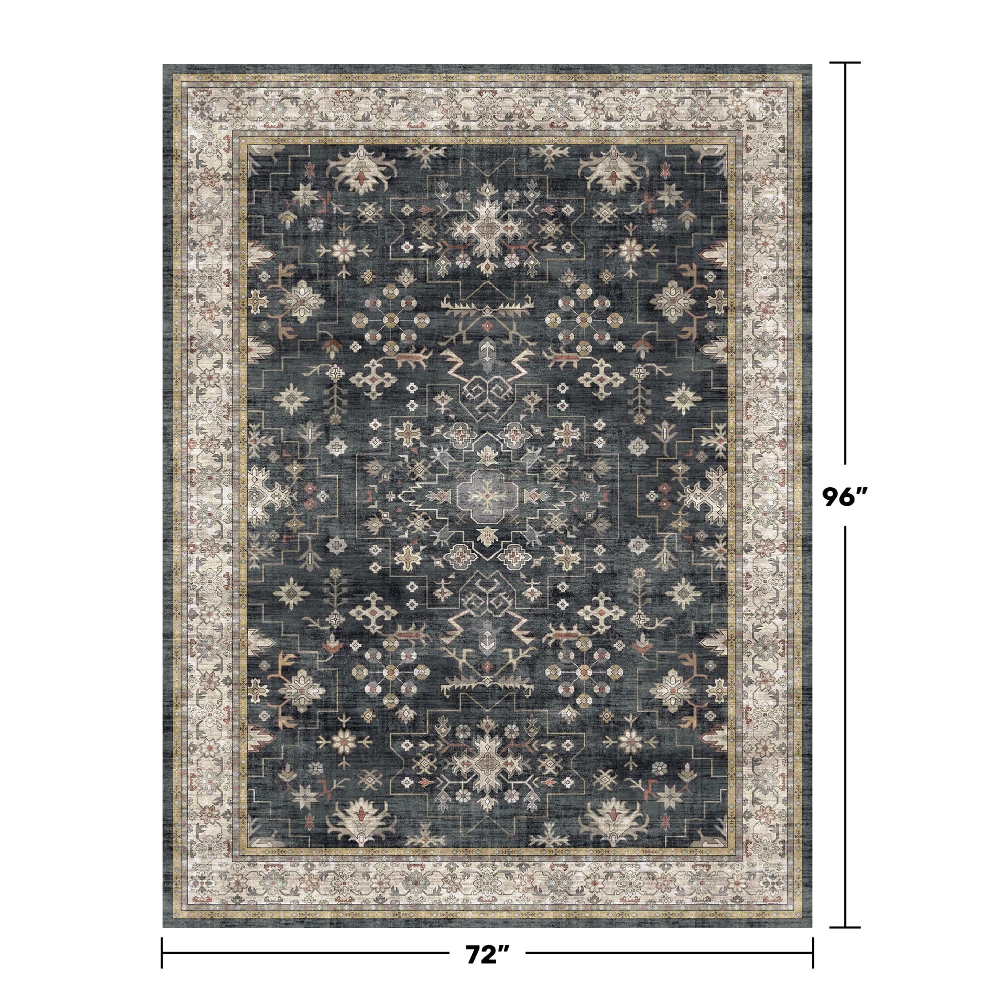 Hazo Haus Boho dining rug closeup pattern charcoal highlights rustic elegance and texture