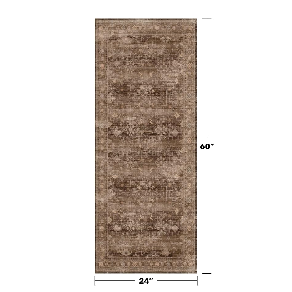 Hazo Haus boho pattern rug in taupe adds vintage style to hallways.