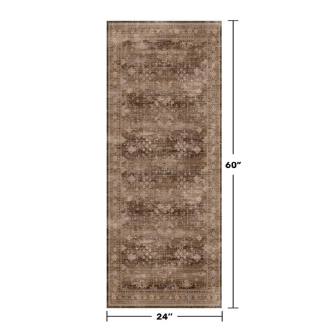 Hazo Haus boho pattern rug in taupe adds vintage style to hallways.