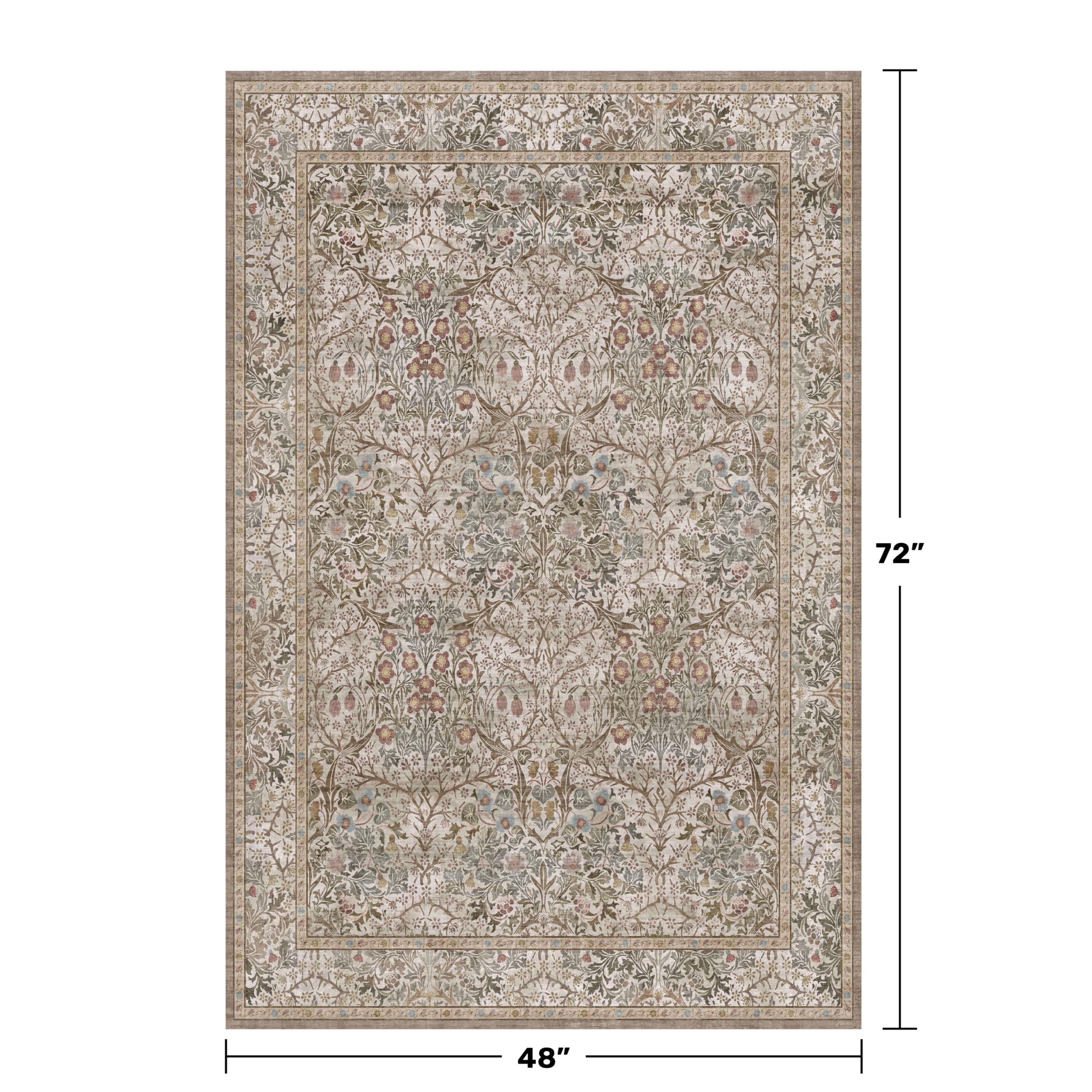 Hazo Haus Botanical Area Rug featuring bold florals, ideal for living rooms and bedrooms.