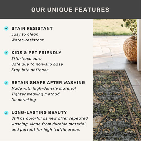 Hazo Haus charcoal olive slate pattern brings vintage charm with modern farmhouse warmth.