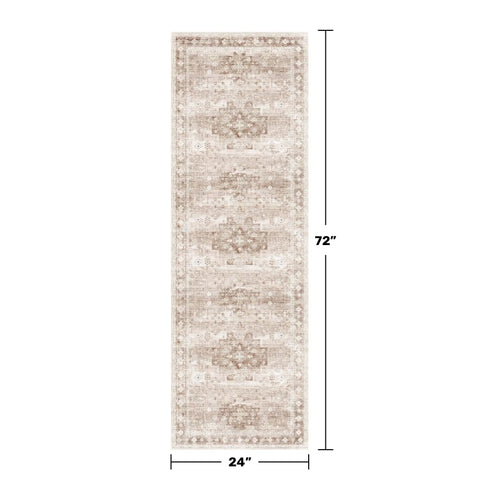 Hazo Haus cream-geo floral rug in neutral tones for versatile décor.