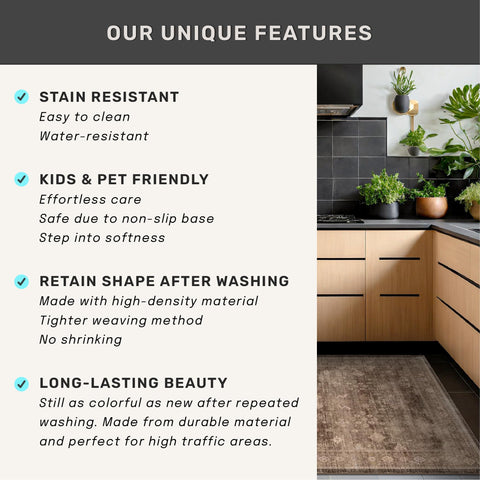 Hazo Haus crease-free arrival rug hints at simple setup out of the box.