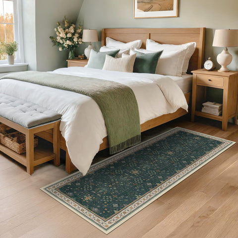 Hazo Haus washable rug simplifies cleanup after pets and kids.