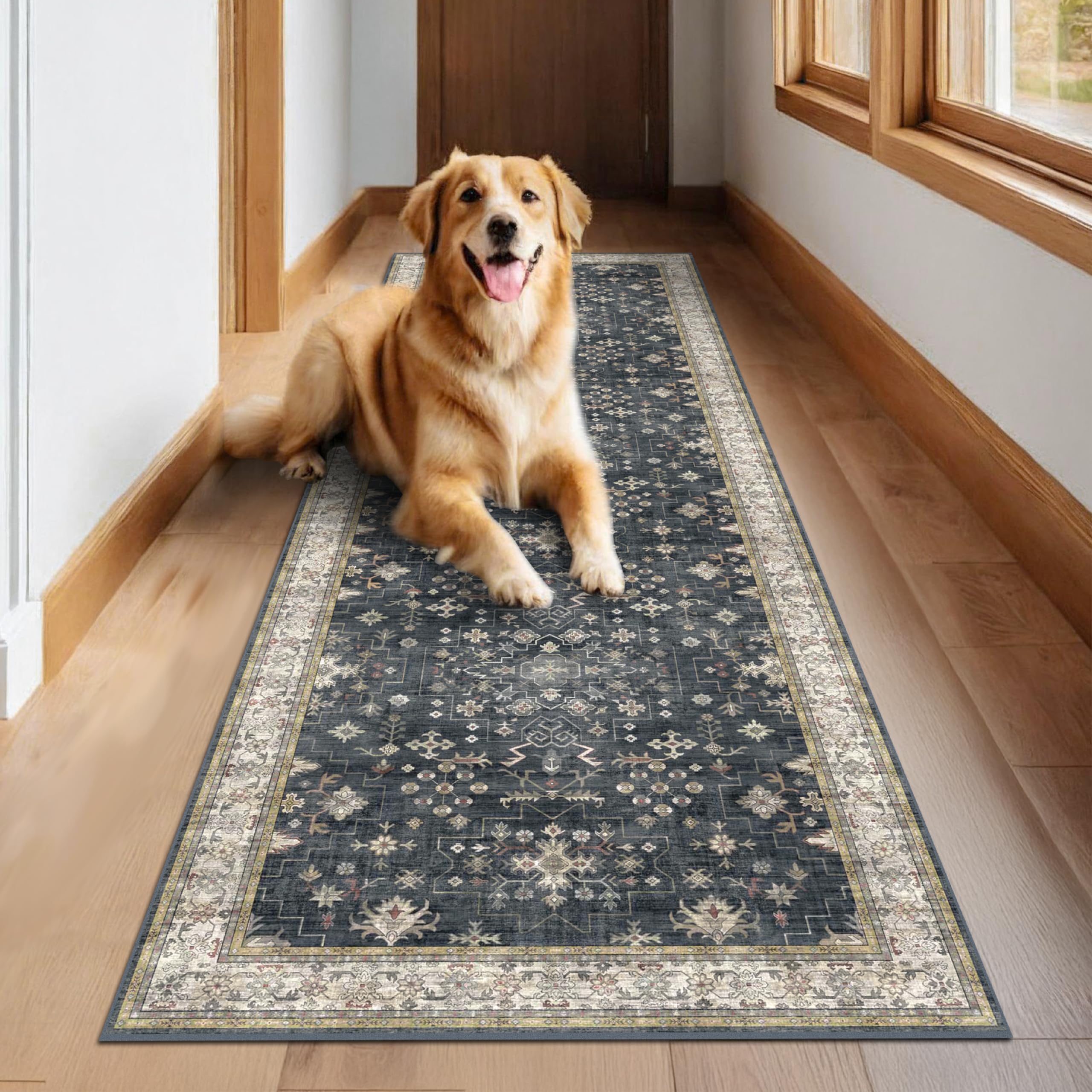 Hazo Haus dark washable long runner machine wash saves time on cleanups and maintenance.