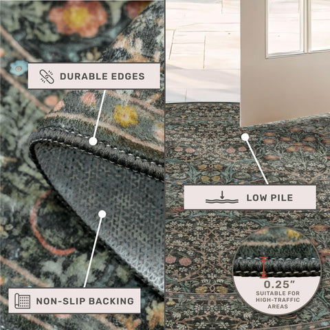 Hazo Haus deep green floral design creates a dramatic, classic look.