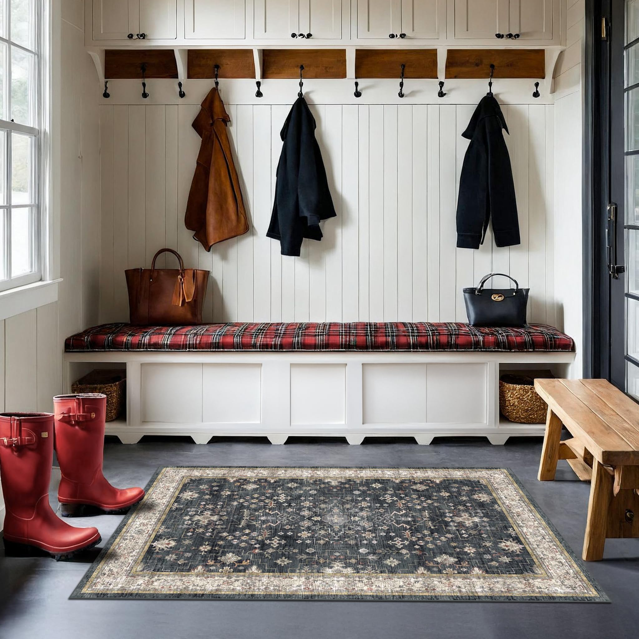 Hazo Haus boho distressed pattern adds modern rustic charm.