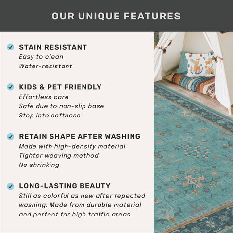 Hazo Haus durable washable rug suitable for living rooms.
