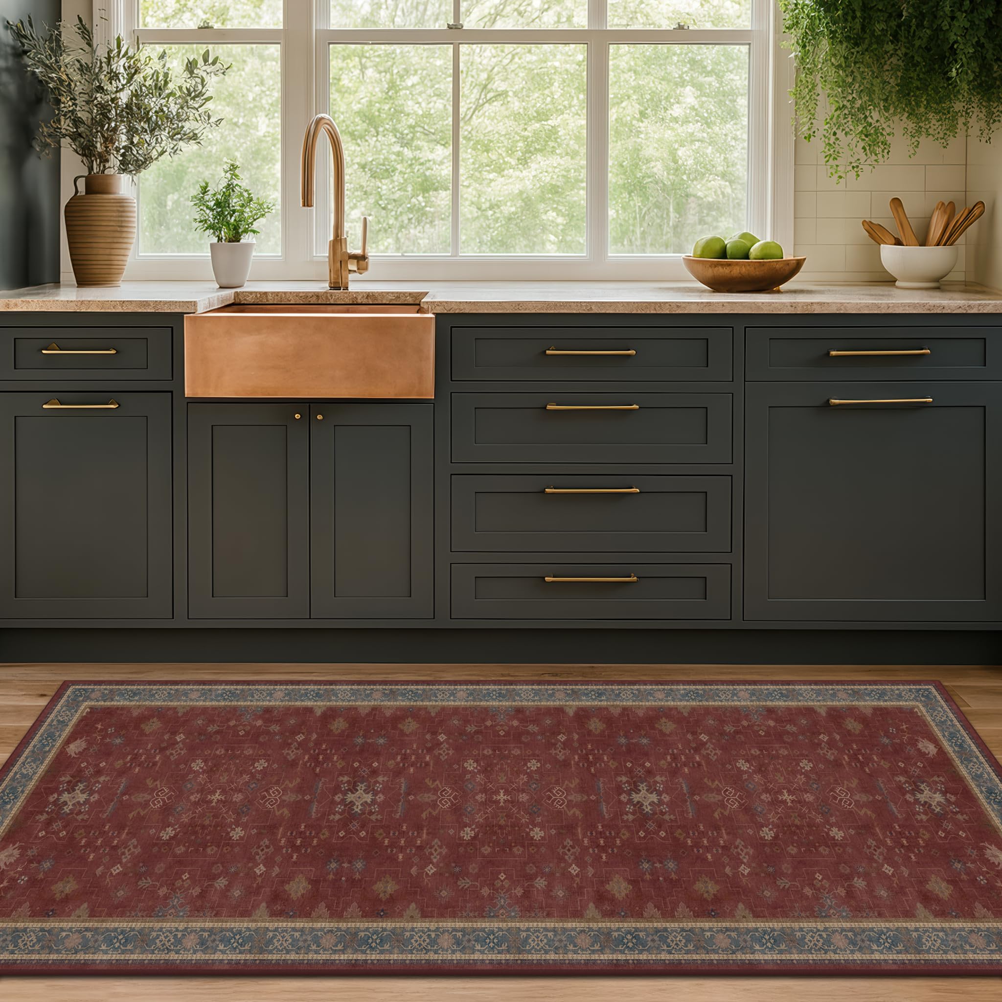 Hazo Haus versatile rug suitable for bathrooms, hallways, kitchens, and bedrooms.