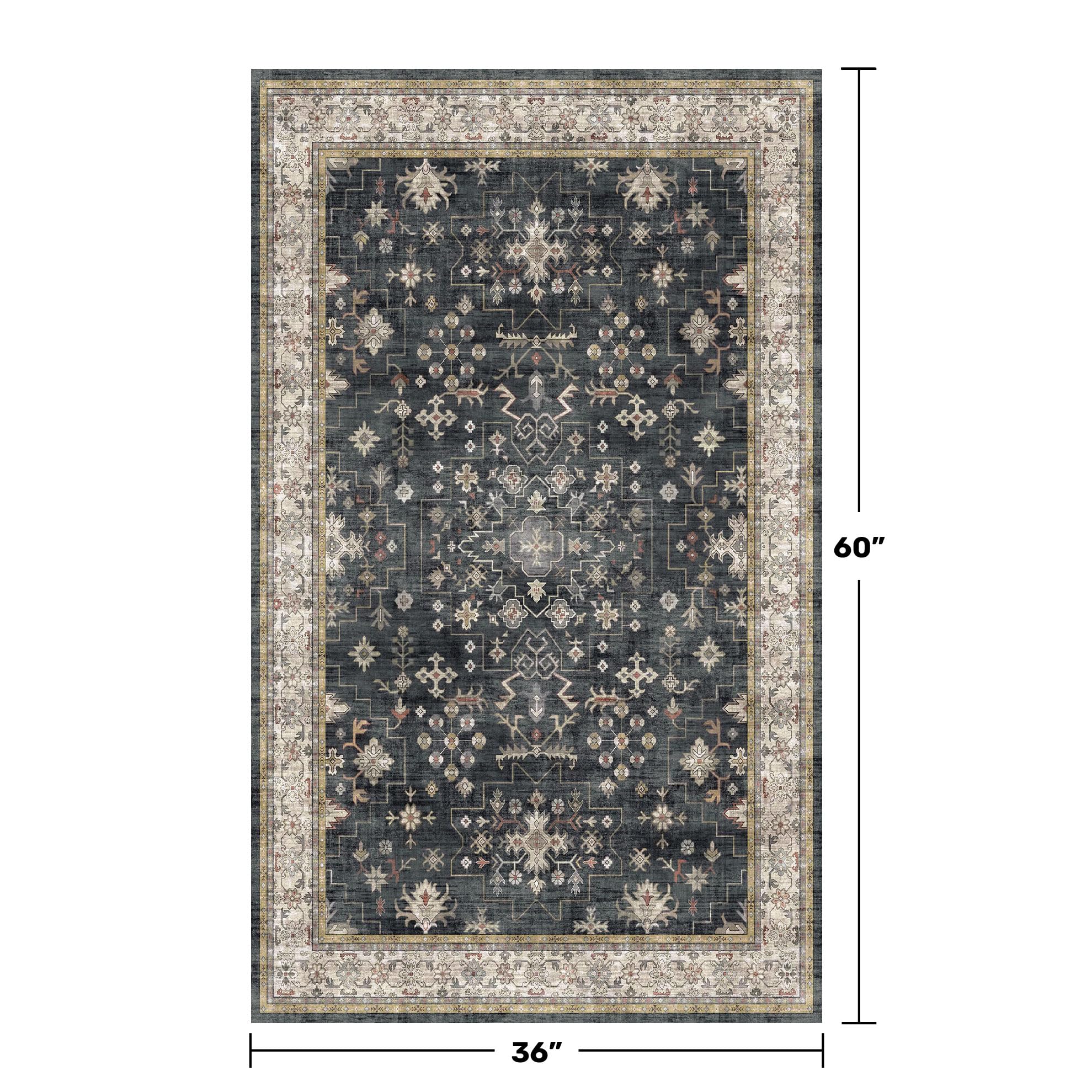 Hazo Haus entryway rug close-up shows low pile and durable texture.