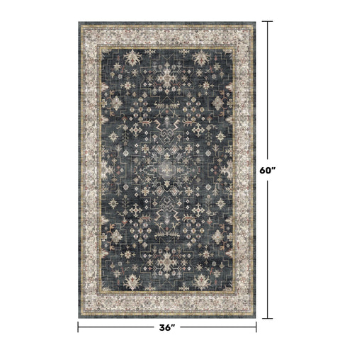 Hazo Haus entryway rug close-up shows low pile and durable texture.