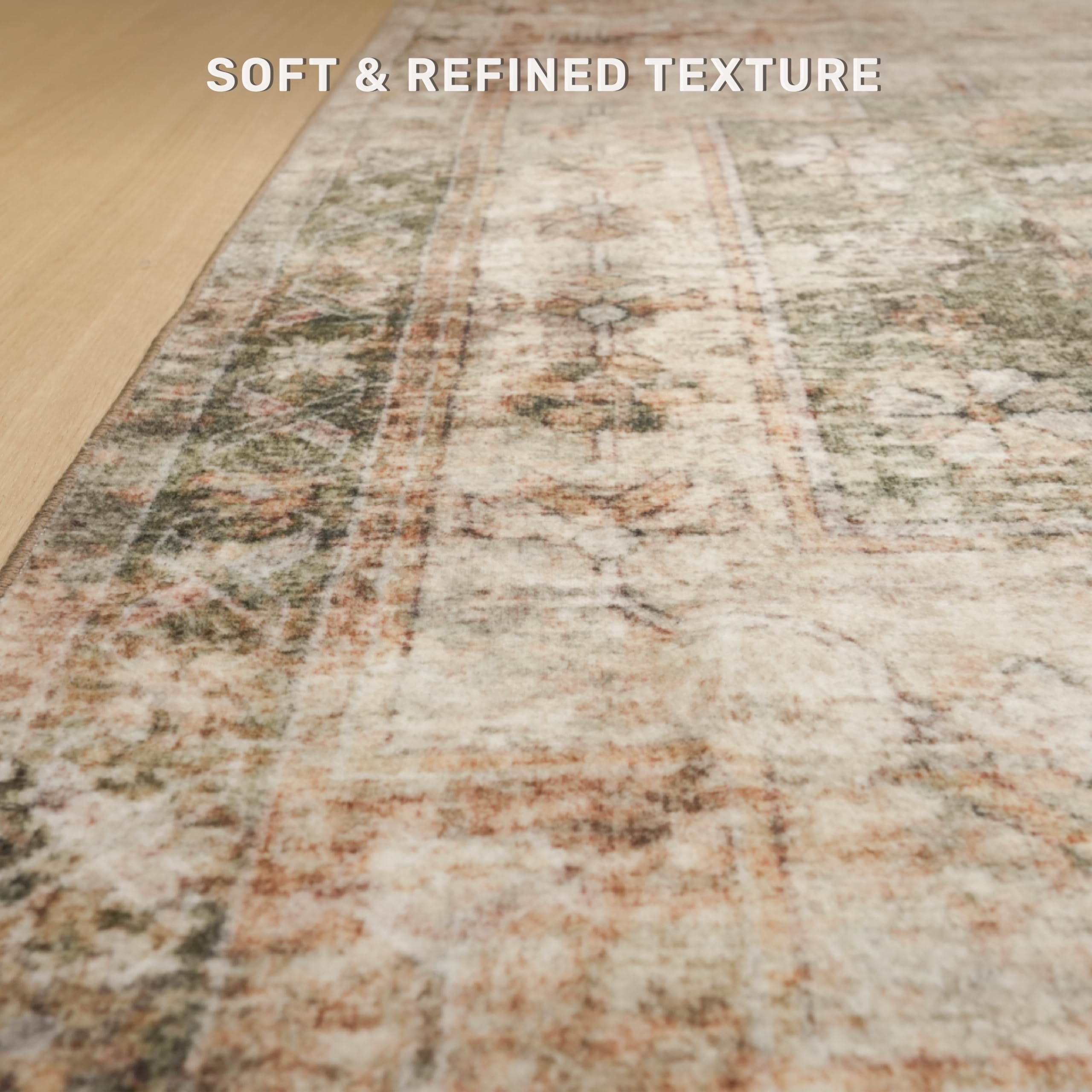 Hazo Haus machine-washable rug for simple deep cleaning after spills.