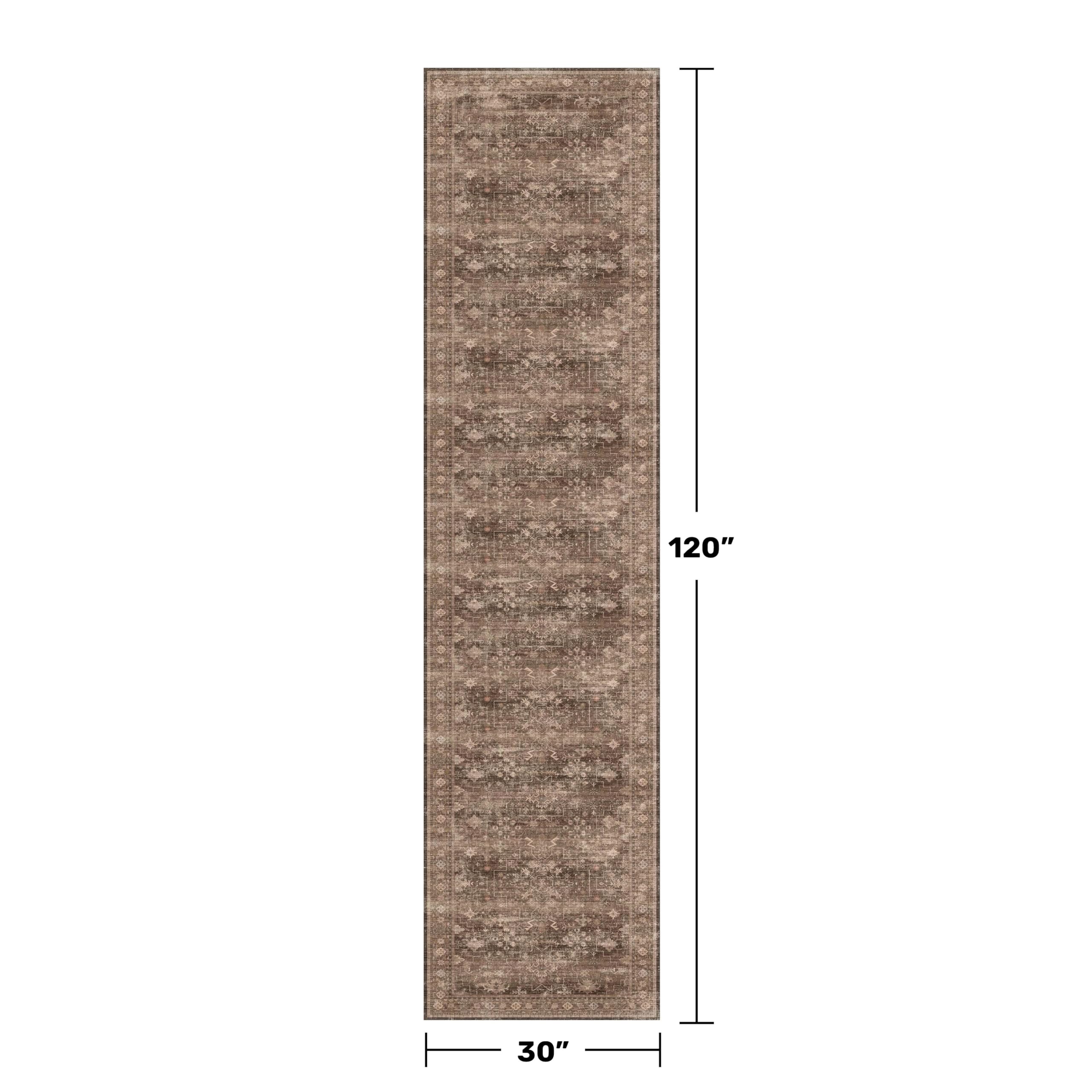 Hazo Haus hallway runner highlights boho vintage pattern with non-slip backing for safety.