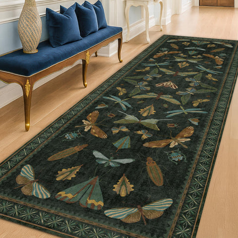 Hazo Haus hallway runner in green boho pattern for stylish entryways and durable comfort.