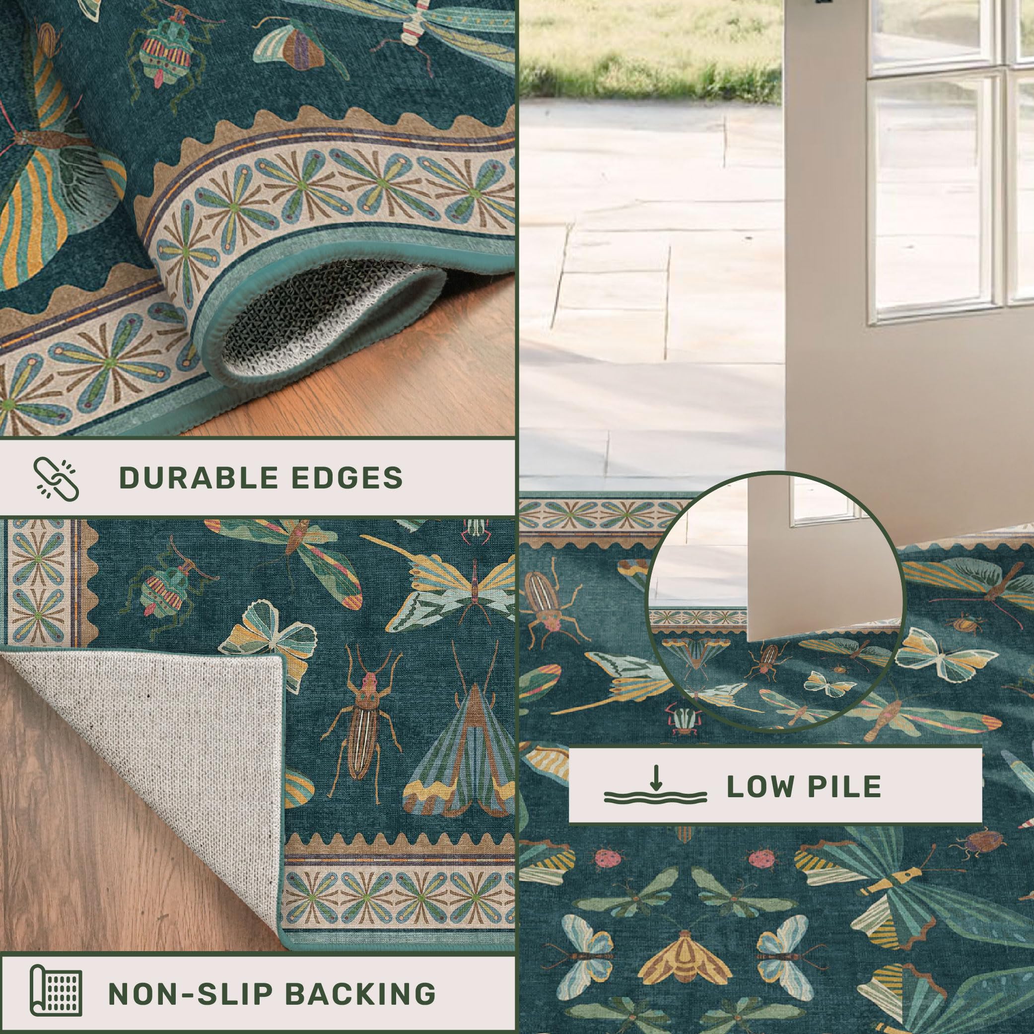 Hazo Haus kaleidoscopic insect pattern adds eclectic charm to any room.