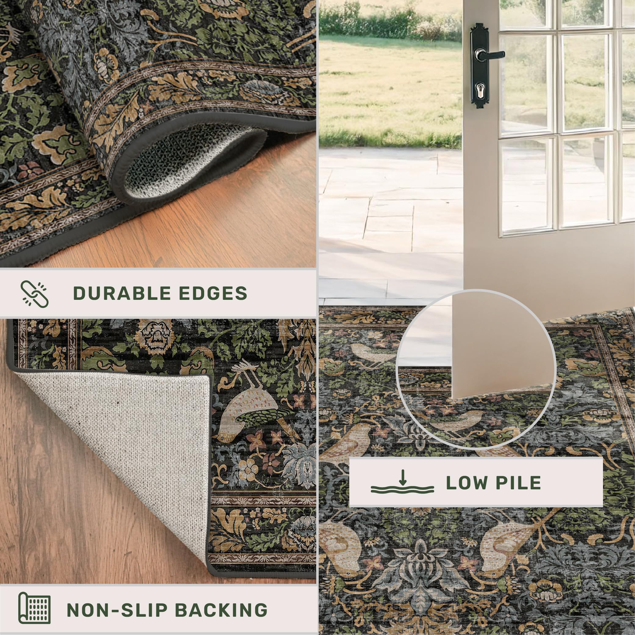 Hazo Haus kitchen runner stays clean with washable design and stain-resistant low pile.