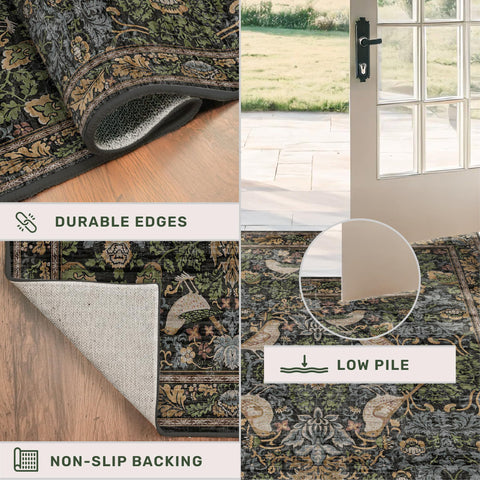Hazo Haus kitchen runner stays clean with washable design and stain-resistant low pile.