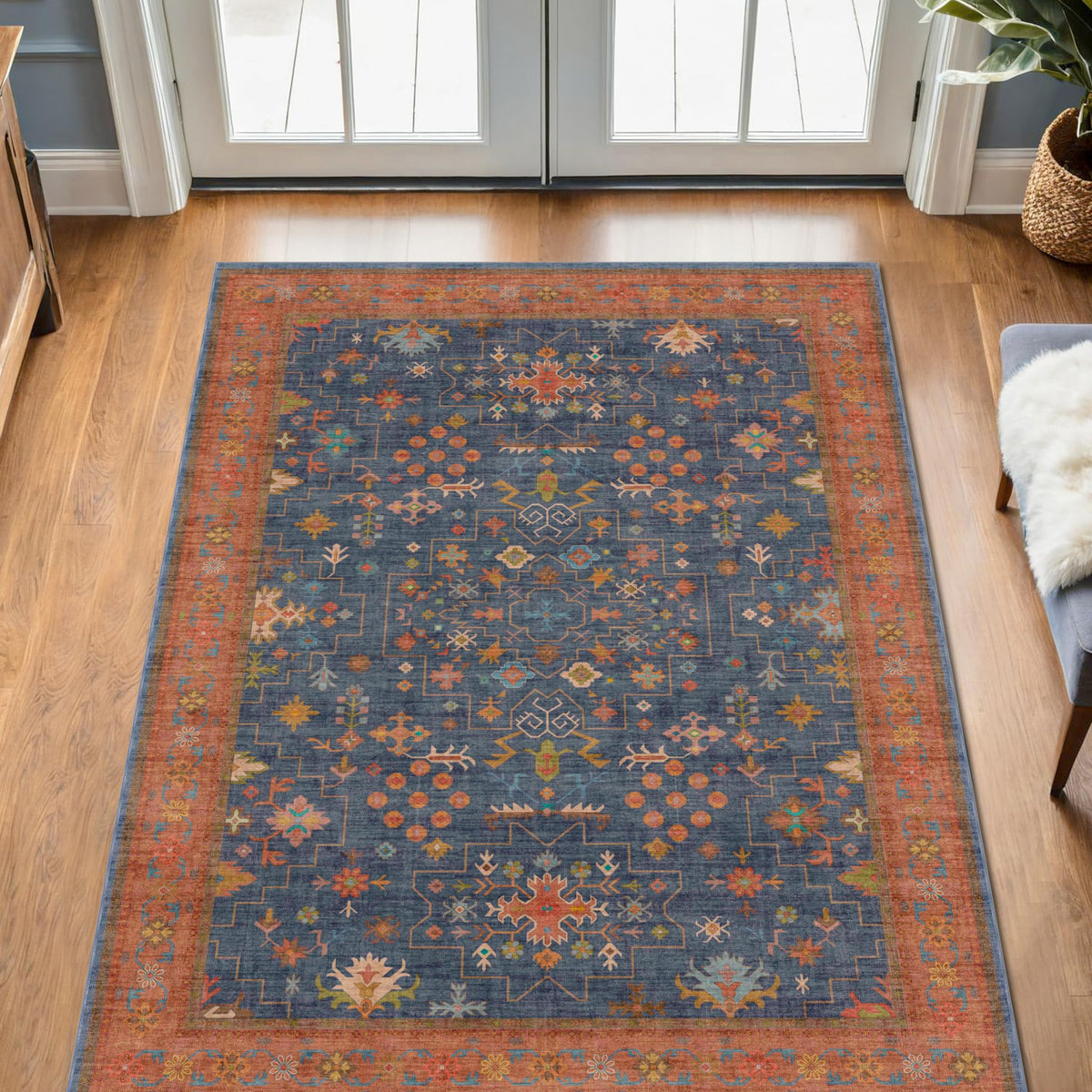 Hazo Haus large 3x5 kitchen rug non-slip underfoot comfort and stability.