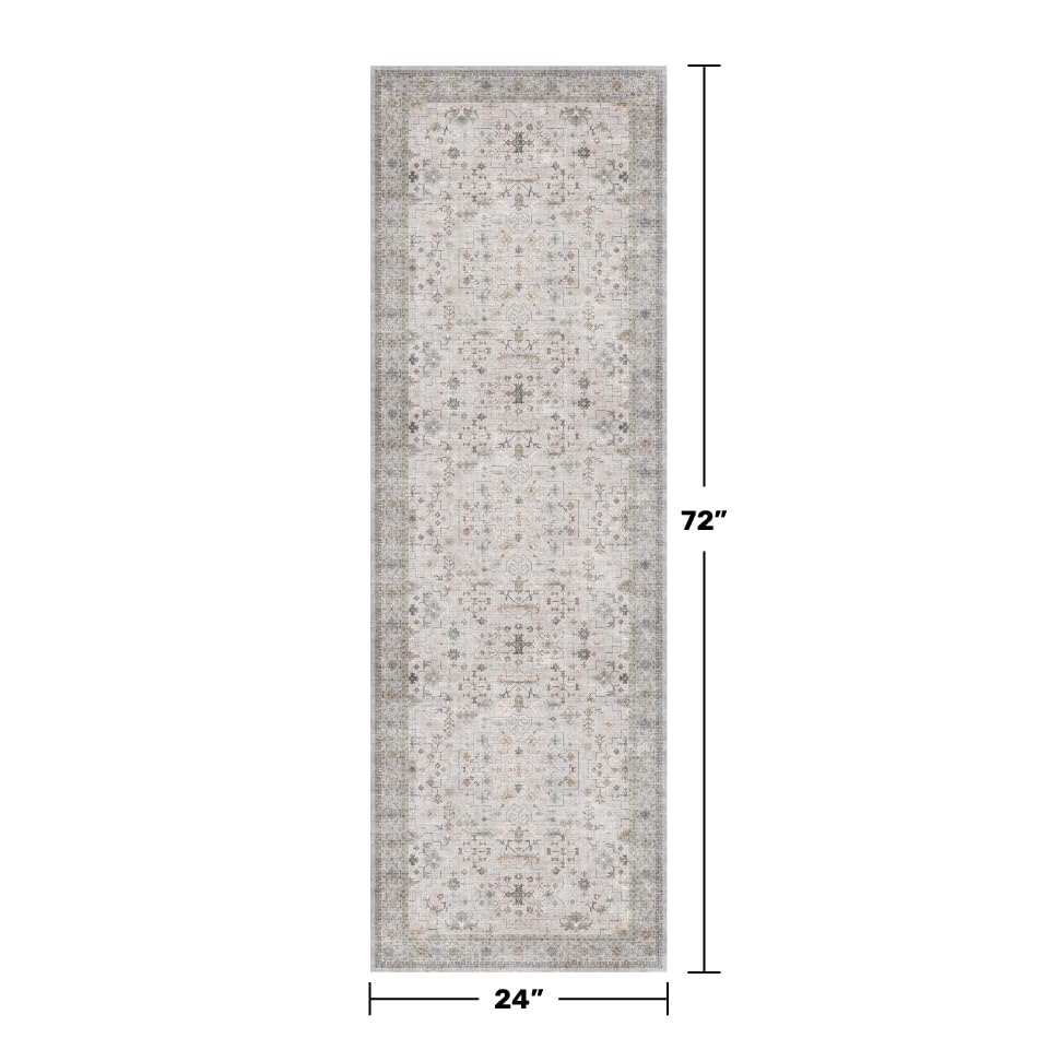 Hazo Haus light grey boho runner showcases eclectic design to brighten hallways and living spaces.