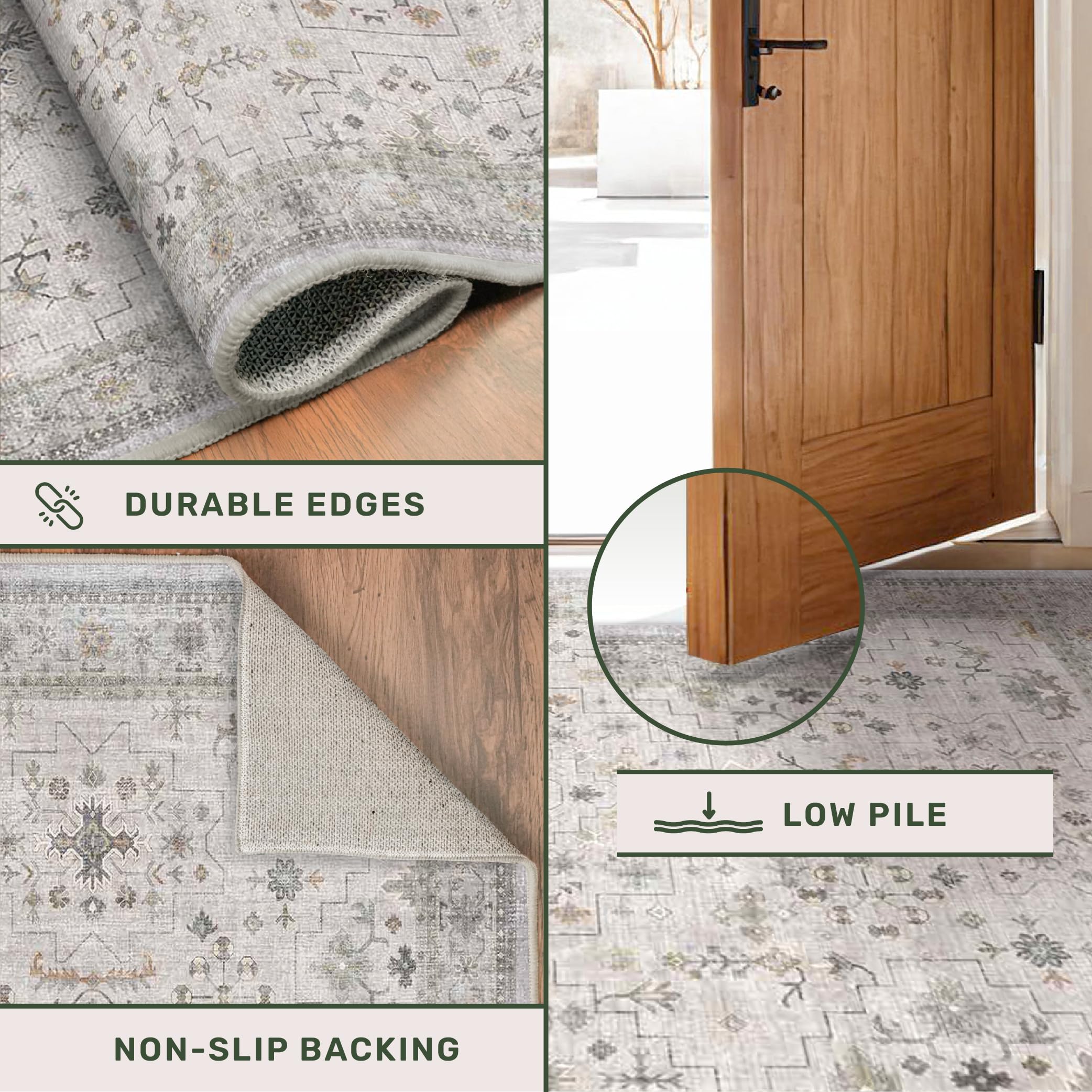 Hazo Haus entryway runner resists pet hair and stains while keeping floors gentle.