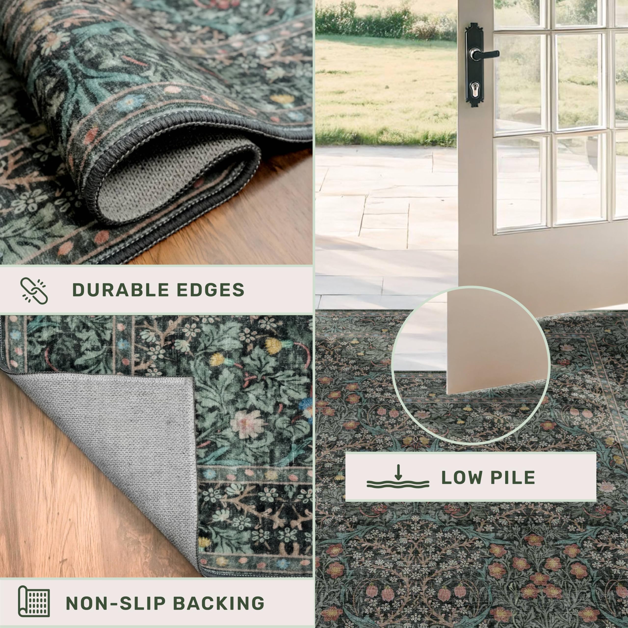 Hazo Haus machine-washable botanical runner for quick refreshes