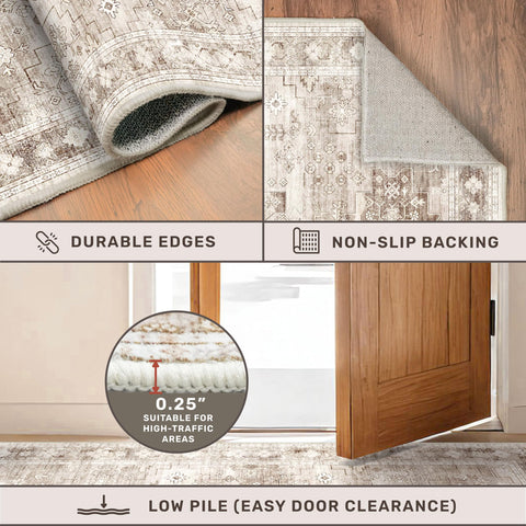 Hazo Haus low-pile rug offers a soft, comfortable feel underfoot.