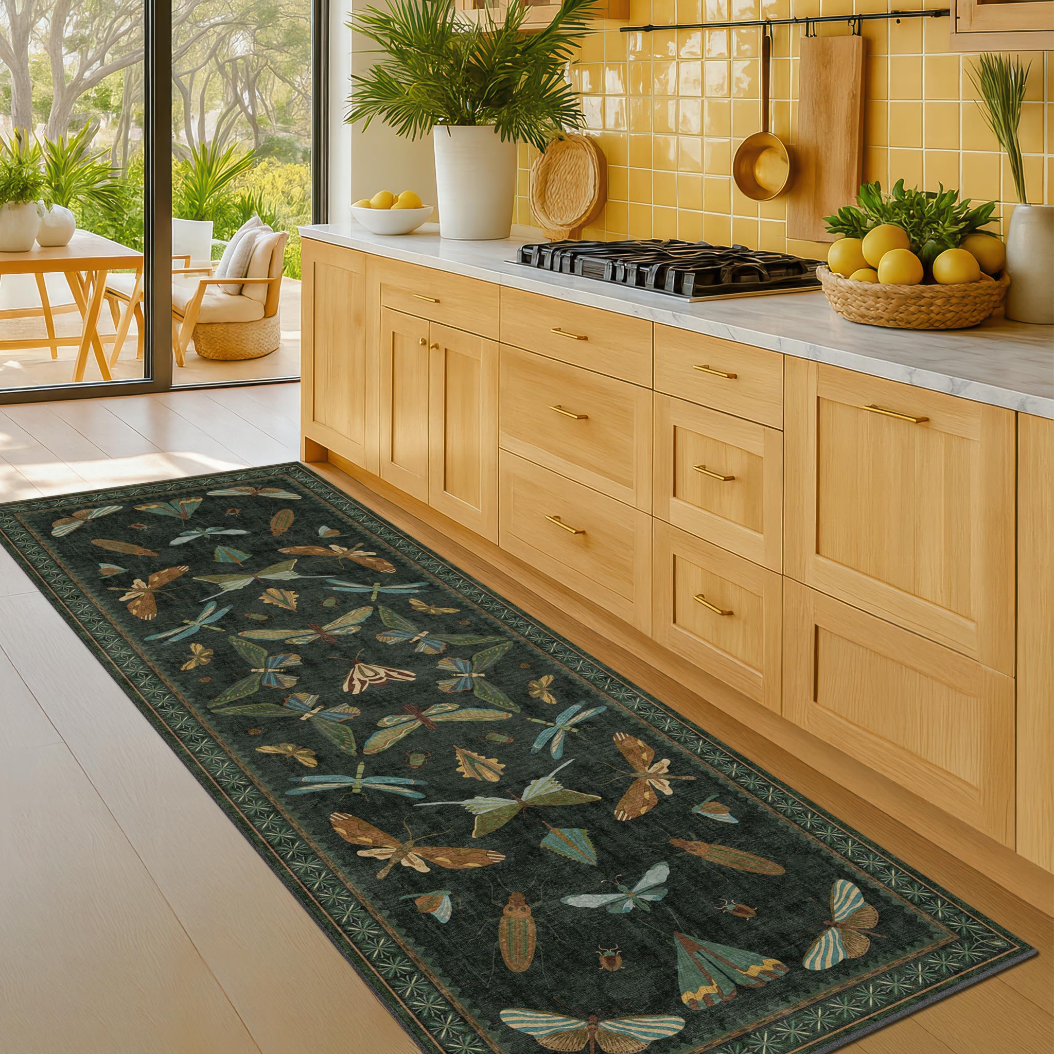 Hazo Haus machine-washable rug stays vibrant after cleaning.