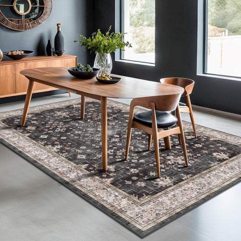 Hazo Haus Machine-washable rug close-up showing easy cleaning.