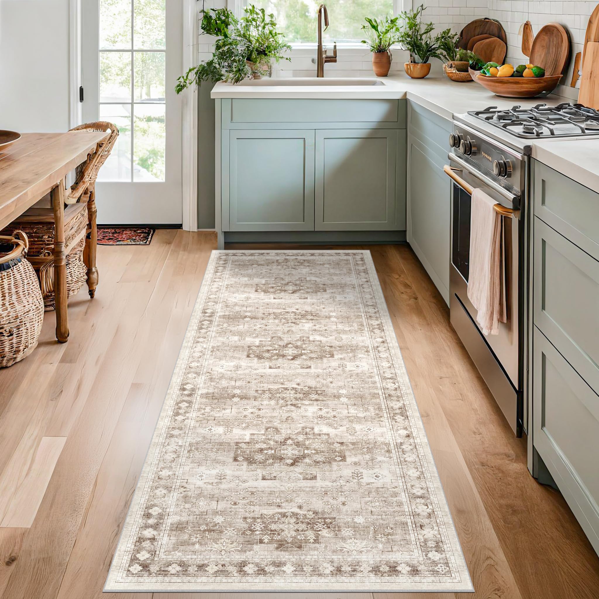 Hazo Haus machine-washable rug for quick, easy cleaning in busy homes.