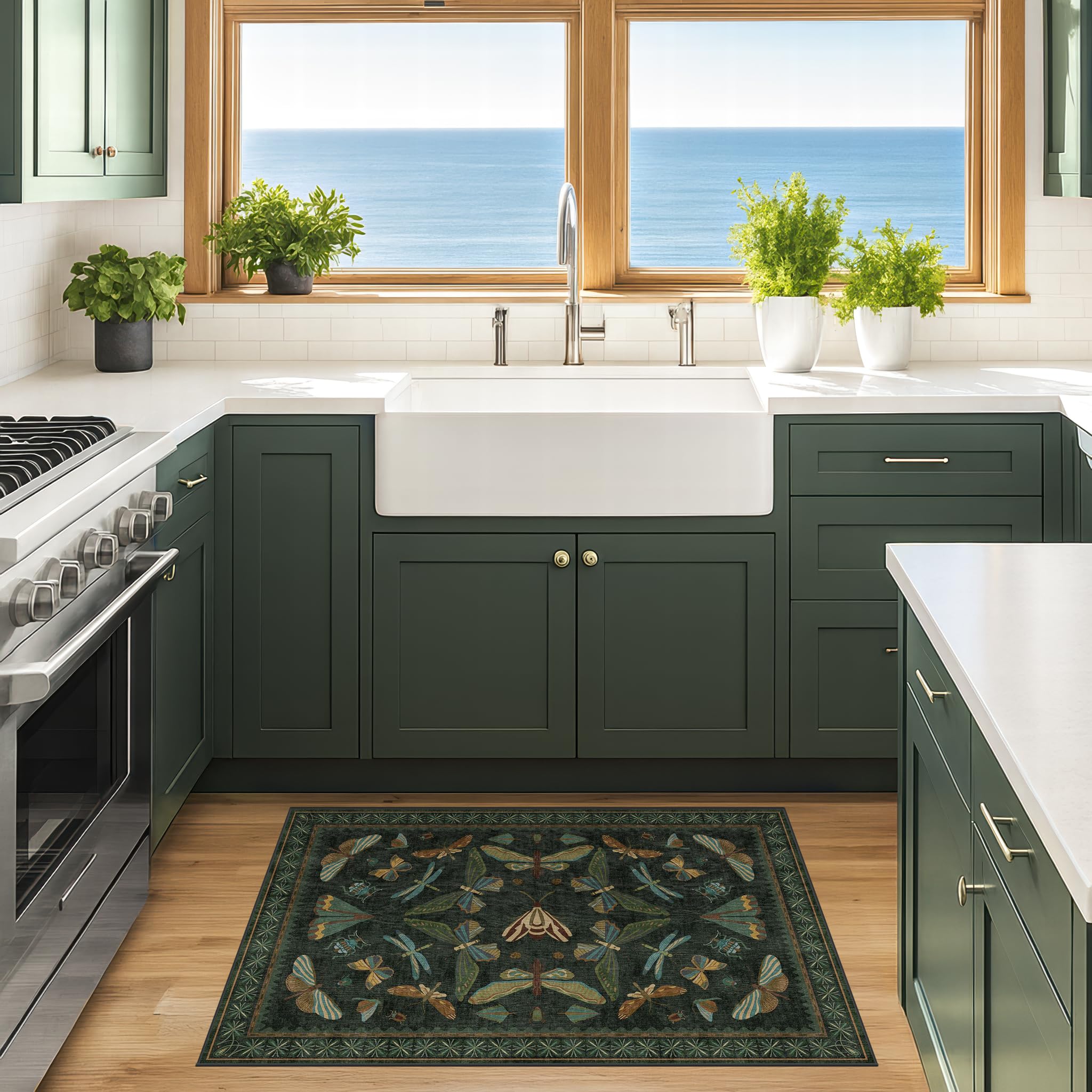Hazo Haus machine-washable rug makes refreshing spills quick and simple.