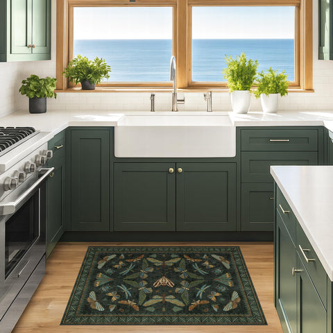 Hazo Haus machine-washable rug makes refreshing spills quick and simple.
