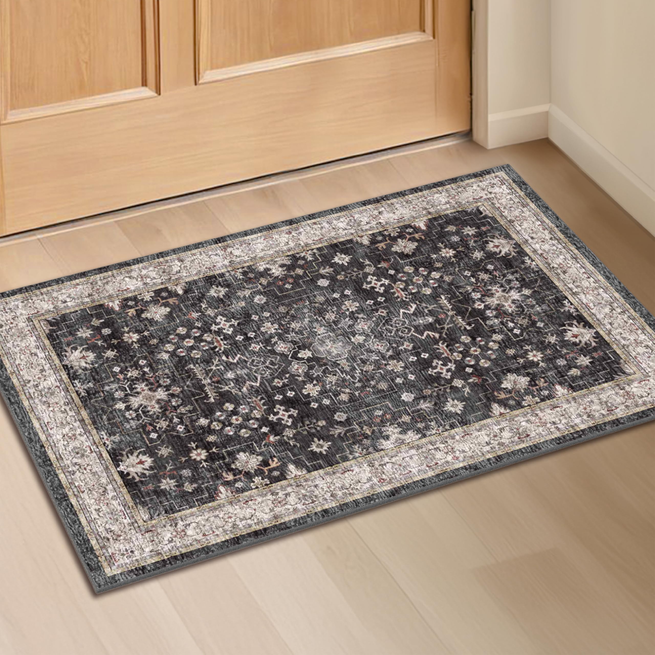 Hazo Haus modern farmhouse decor entry rug elevates entryways with vintage tones.