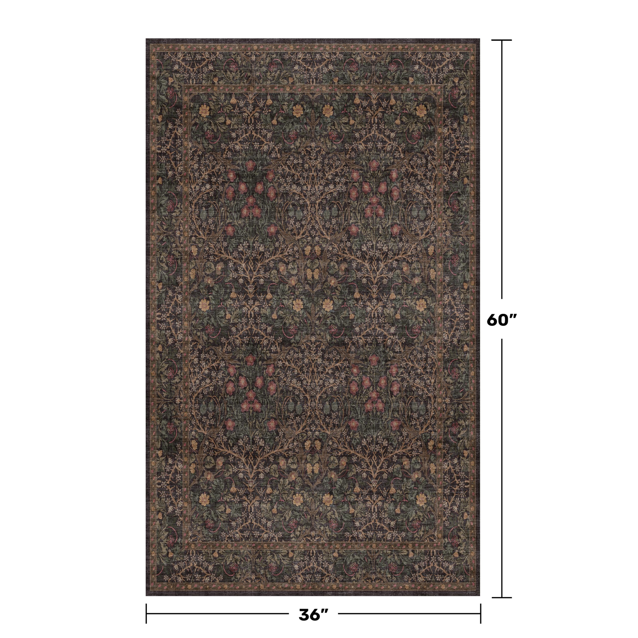 Hazo Haus moody neutral rug with non-slip, low-pile design for safer floors