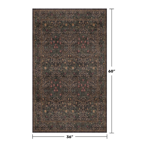 Hazo Haus moody neutral rug with non-slip, low-pile design for safer floors