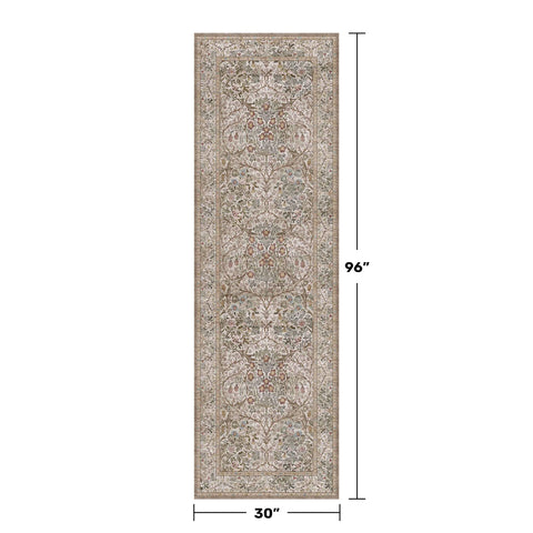 Hazo Haus Moss Green 2'6x8' runner features non-slip backing for safer entrances