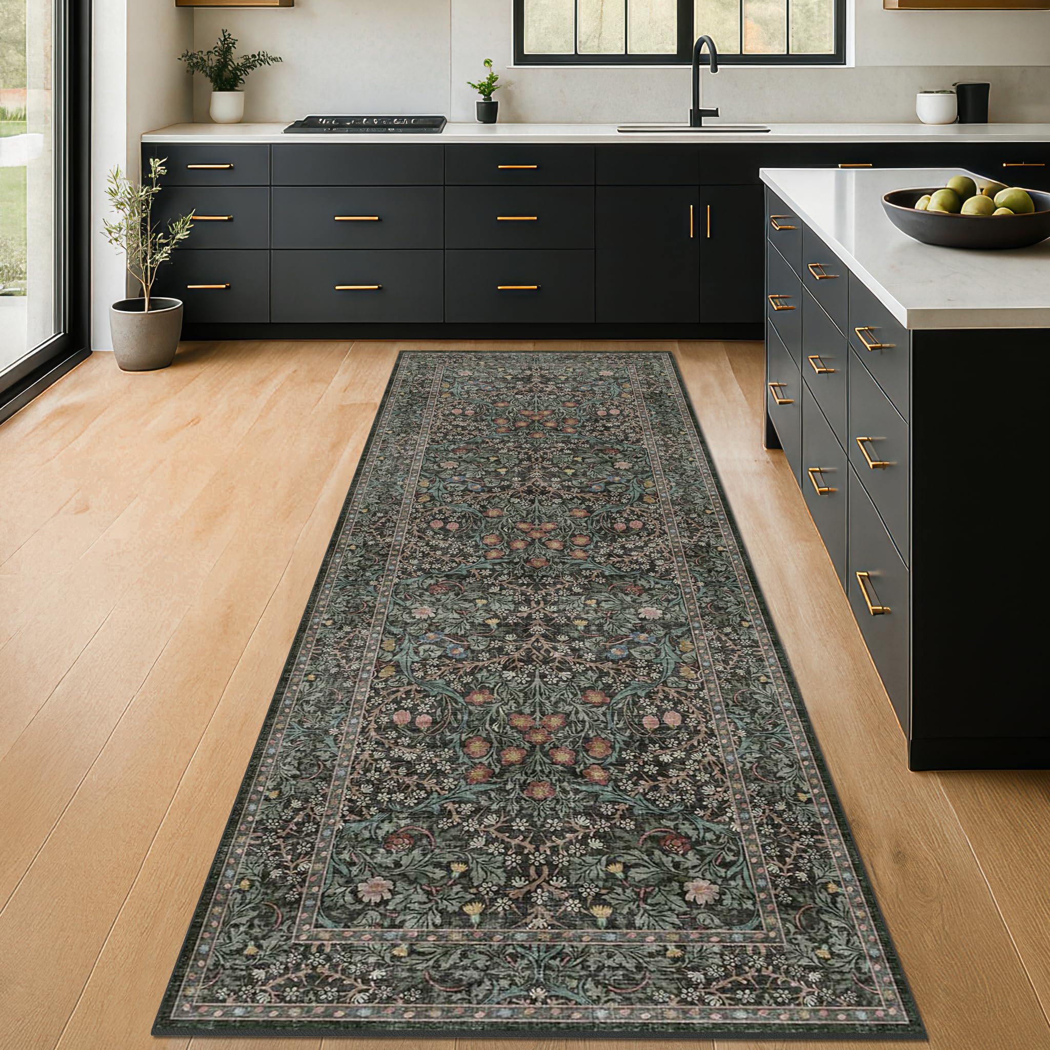 Hazo Haus non-slip 2x6 kitchen runner with secure backing for safe daily use.