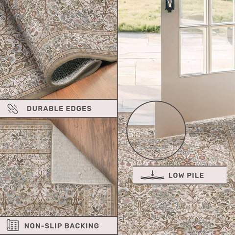 Hazo Haus Non-Slip Back Entryway Rug helps secure placements on slippery floors.