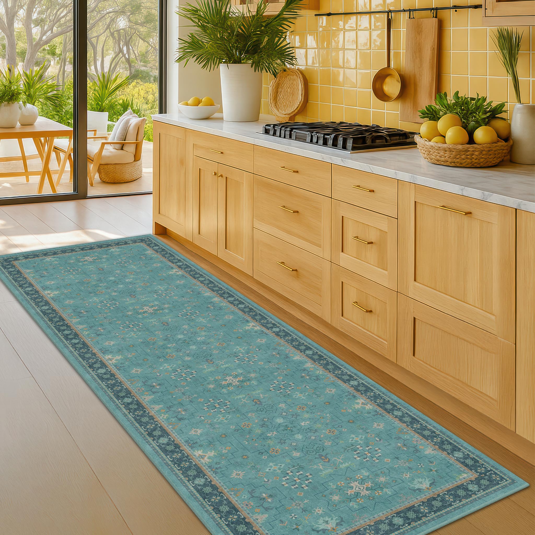 Hazo Haus non-slip back keeps rug in place on floors.