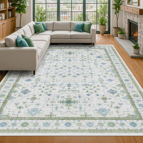 Hazo Haus rug with non-slip backing ensuring secure placement on smooth floors