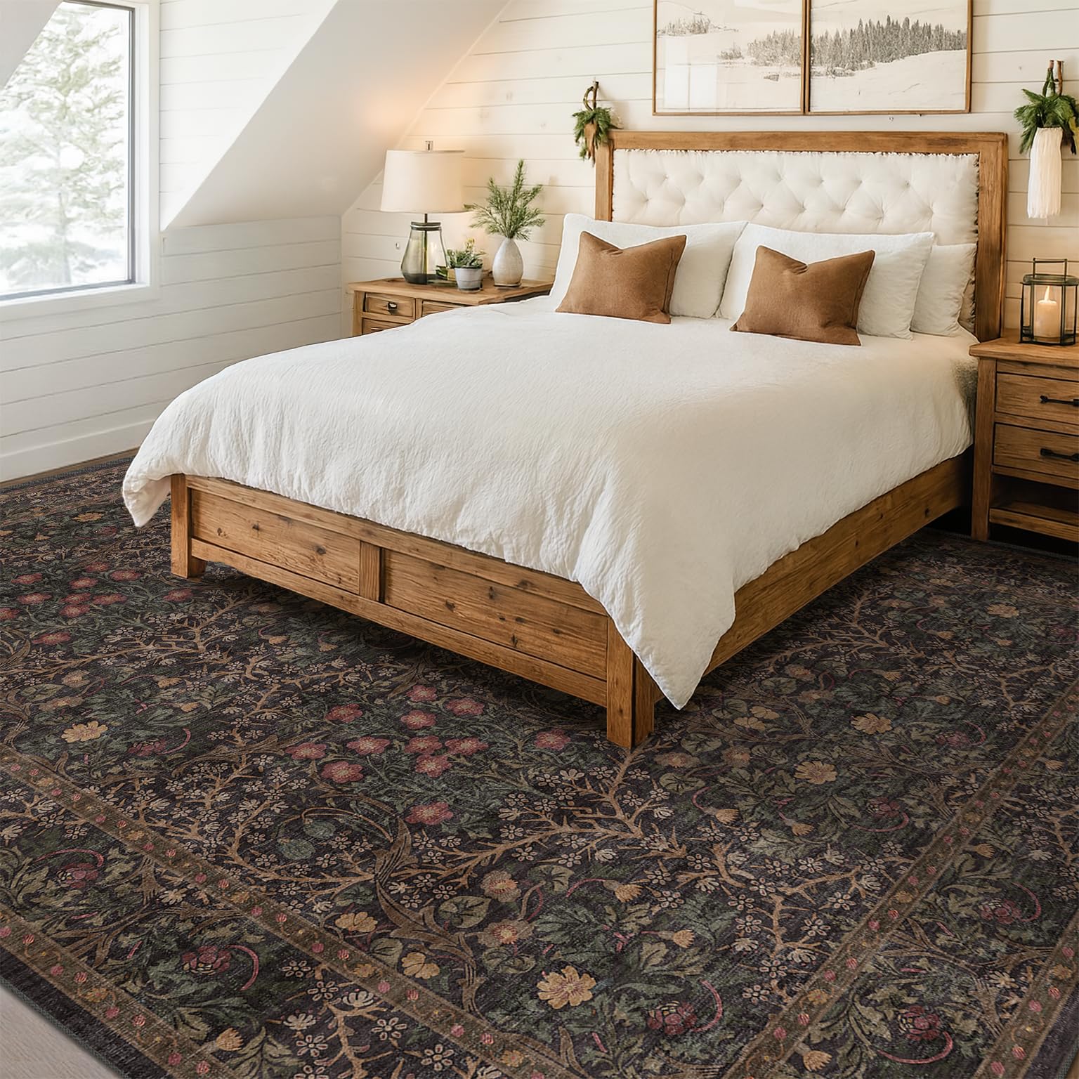 Hazo Haus non-slip backing keeps the rug secure on polished floors.