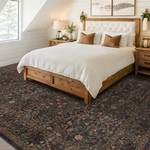 Hazo Haus non-slip backing keeps the rug secure on polished floors.