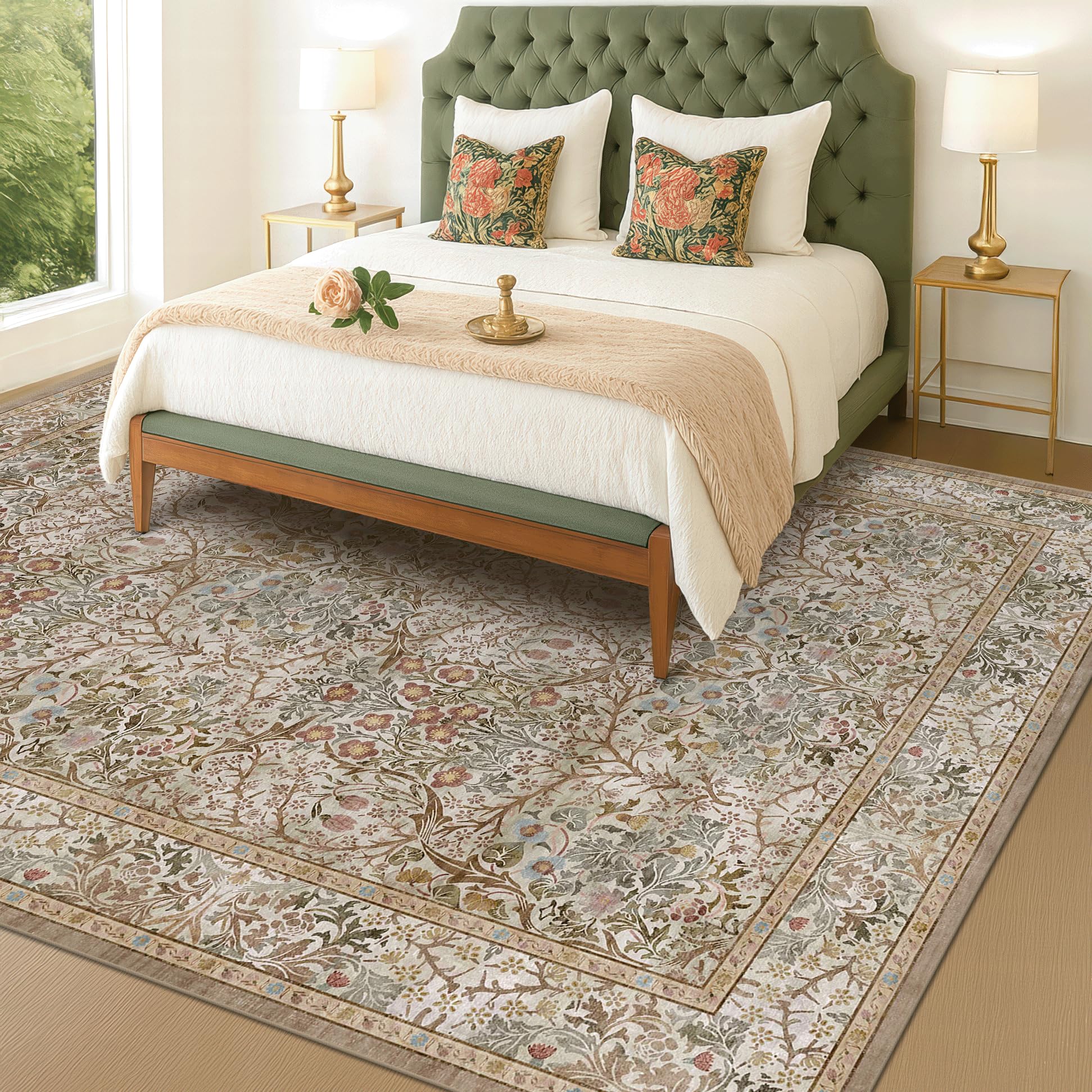 Hazo Haus Non-Slip backing keeps the rug secure on slick floors