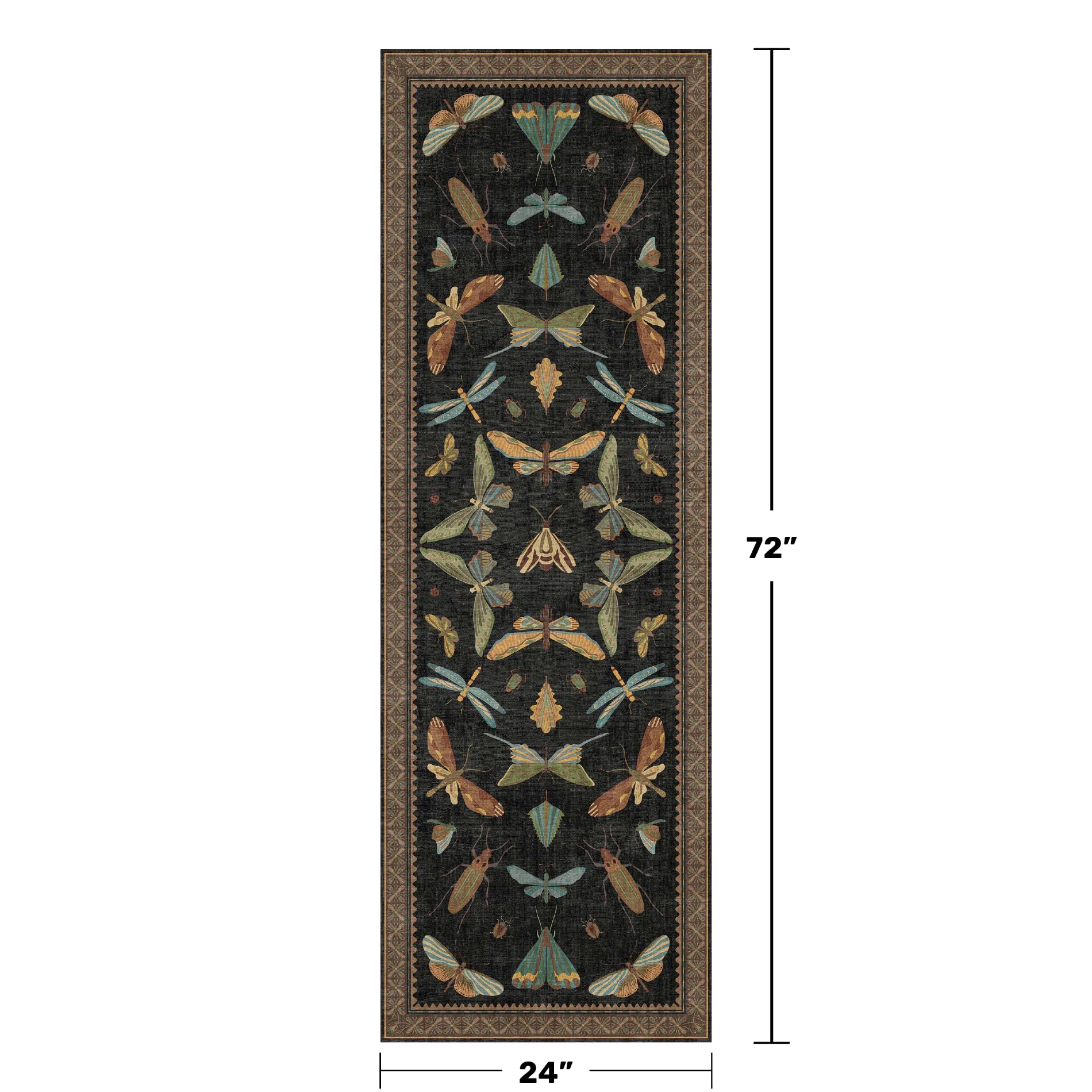 Hazo Haus rug shows non-slip backing for secure placement.