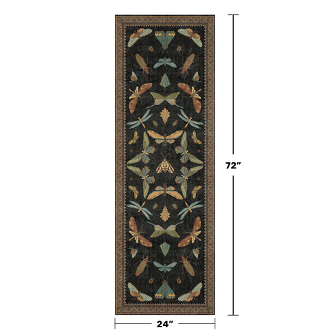 Hazo Haus rug shows non-slip backing for secure placement.
