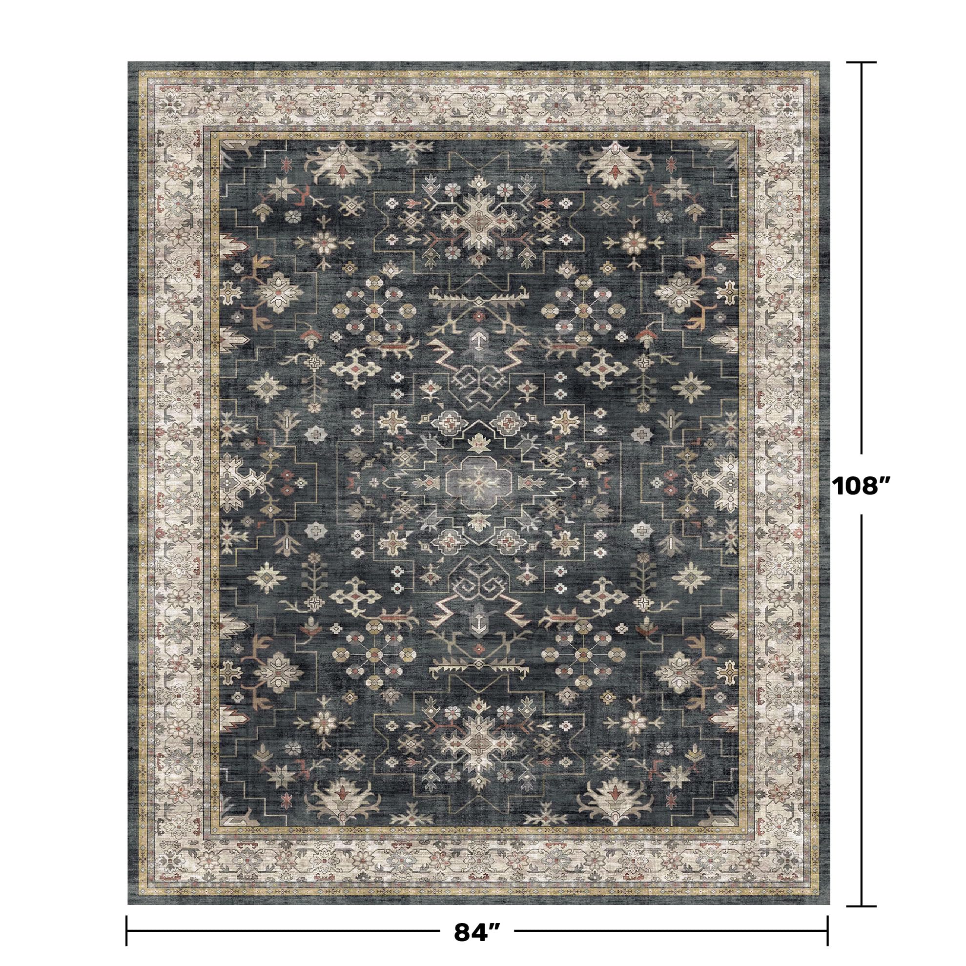 Hazo Haus non-slip backing keeps the rug securely in place on smooth floors.