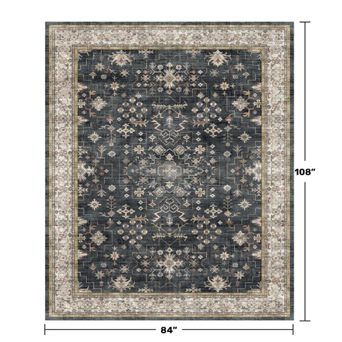 Hazo Haus non-slip backing keeps the rug securely in place on smooth floors.