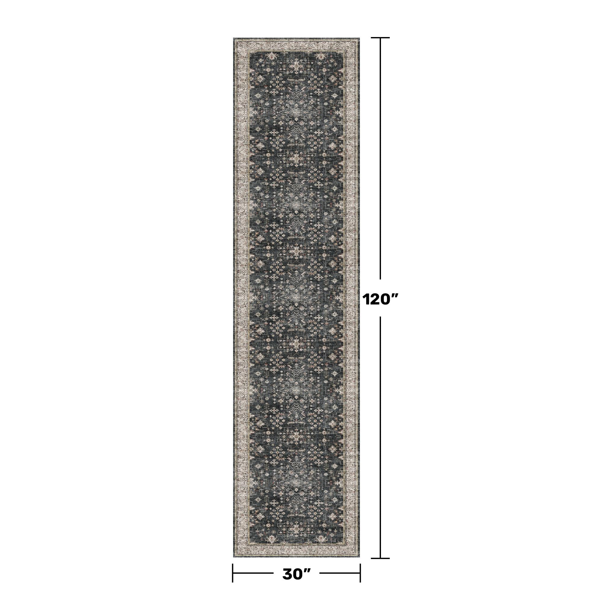 Hazo Haus non-slip backing keeps the rug in place on smooth floors.