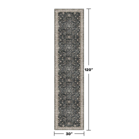 Hazo Haus non-slip backing keeps the rug in place on smooth floors.